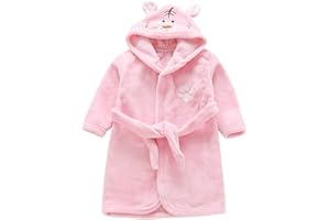 Miyanuby Baby Jungen Mädchen Bademantel Weicher Flanell Langarm Tier Hoodie Morgenmantel Nachtwäsche Homewear für Kinder Baby Jungen Mädchen Geschenk