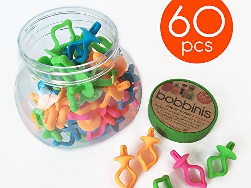 Smartneedle 'Bobbini' Bobbin Holder 60 Pieces Jar. Store Bobbins On Top Of Thread Spools