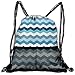 Produktbild RAINNY Drawstring Backpacks Bags,Retro Vintage Chevron Geometrical Zig Zag Stripes,5 Liter Capacity,Adjustable