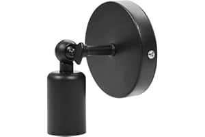 ZERODIS Portalampada Basi per Lampade E27 Presa di Luce Retro Industriale Vintage Edison Parete Corridoio Sconce Holder Candeliere Titolare Decorazione per Casa Ufficio Bar Club Caffetteria (Black)