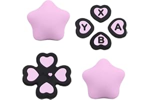 REACHMALL Simpatico set di tappi per pulsanti in silicone, adesivi per pulsanti Nintendo Switch 2, NS2 Joystick Cap Cross Direction Button Cap (stella viola nero)