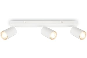Briloner - Focos LED Interior Techo Orientable, 3x GU10, Máx. 9 W, Lámparas de Techo Salón, Plafones LED, Candeeiro Teto, 44 cm, Blanco