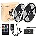 Produktbild RGB LED Stripes Streifen10M LED Lichtband mit Musik Controller COSANSYS Farbwechsel dimmbar wasserdichte IP65 300 LEDs 12V 5A Netzteil für Innen Bett Decke Spielzimmer Bar Deko Party