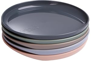 Vital Baby Nourish Perfectly Simple Plates, Stackable, EarthSmart Biodegradable, Microwave & Dishwasher Safe, Durable Plates for Toddlers & Family, BPA-Free, 6m+, 5 Pack