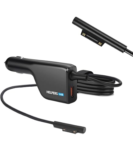 Vhbw Caricabatteria Da Auto 12V Per Microsoft Surface Studio 2, Pro 8, Pro X, Pro 5/6/7 - Cavo 1 Metro - 4