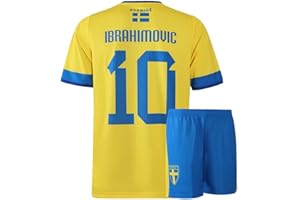 KINGDO Maillot de Foot Suède Zlatan Ibrahimovic - Enfant et Adulte
