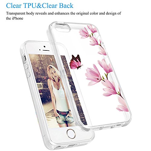 Qissy   Carcasa iPhone SE 5 5s  impresi  n TPU Funda Cubierta de Silicona de Ultra Delgado de Estuche Silicona Carcasa Trasera para iPhone 5 5s Transparente