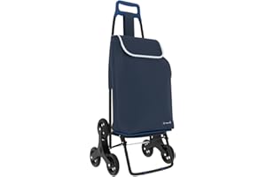 Leonardo - trolley per la spesa , carrello per la spesa con Tre Ruote Girevoli Saliscale , Trolley Portaspesa con chiusura a strappo , borsa Rimovibile.