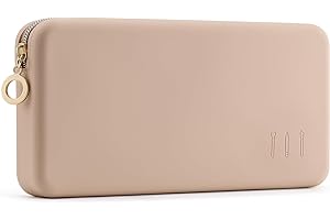 FVION Torba na pędzle do makijażu na zamek błyskawiczny do podróży, duży silikonowy uchwyt na pędzle do makijażu, etui na przybory do makijażu - khaki