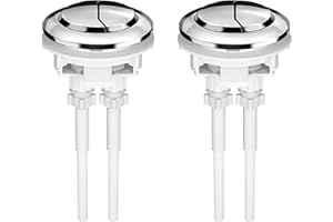 YOFADCI 48mm Dual Flush Push Button, Replaceable Toilet Flush Button, Chrome Flush Water Tank Push Buttons Accessories for Closestool 2PCS