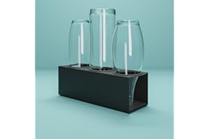 ‎KJUB KJUB Flaschenhalter kompatibel für Flaschen von SodaStream, Aarke, AirUp UVM.| Zum Trocknen & zur Aufbewahrung von Glasflaschen & Edelstahlflaschen | Erweiterbar von 3er Set (Schwarz)