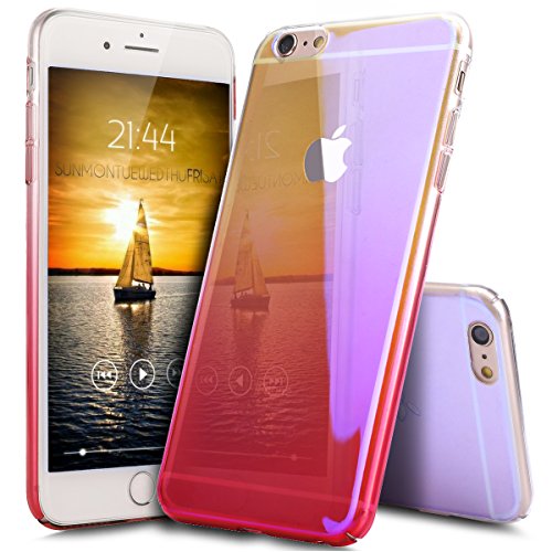 Ikasus - Carcasa de silicona TPU para iPhone 7  Plus de 5 5 pulgadas  13 9 cm   dise  o flexible y ultrafino con efecto espejo y que protege de golpes  transparente  rojo  iPhone 7 plus case