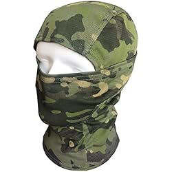 QMFIVE Ninja Hoodie Camouflage Cagoule, Tactique Airsoft Extérieur Chasse Souple Complet Visage de Protection Masque