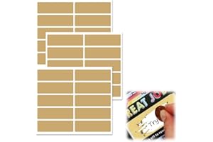 WUSJCOF 300 x Autocollants à Gratter - Créez Vos Propres Tickets - Idéal pour Bons Cadeaux, Calendriers de l'Avent, Billets, Tickets Dorés, Étiquettes, Stickers à Gratter, Cadeaux, Noël (48x15mm) (Or)
