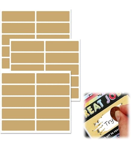 126 Autocollants à Gratter Or – Format 50 X 25 Mm, Pour Chasse Au Trésor, Surprises, Scrapbooking - 7