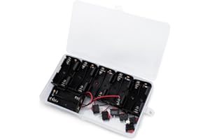 Innfeeltech 6 pezzi 2 x 1.5V AA Battery Holder, cavi metallici Scatola porta batteria con 6 interruttori