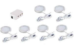 Alebew 6pcs LED Under Cabinet Light Interior LED Roof Spot Lights for DC 12V RV Boat Kitchen Wardrobe Cupboard Showcase Bookcase Kitchen Living Room(Warm White)