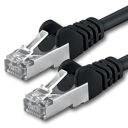1aTTack CAT 5e foliengeschirmt FTP Netzwerk Patch-Kabel mit 2x RJ45 Stecker 15m schwarz