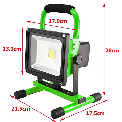 MCTECH® 20W LED Strahler Kaltweiß Grün Tragbare Handlampe LED Flutlicht-Lampe Camping Lampe Arbeitsscheinwerfer Angeln Beleuchtung Outdoor Laterne Campinglaterne Werkstatt-Flutlicht IP65 (20W Kaltweiß) - 2