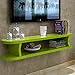 Produktbild Lagerregal ZHIRONG Regal 2 Tier Moderne Wandhalterung schwebende TV-Konsole für DVD-Player/Kabelboxen / Router/Fernbedienungen / Spielekonsolen (Farbe : Green, größe : 120 * 20CM)