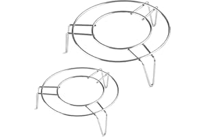 AYNKH 2pcs Round Steam Rack en Acier Inoxydable 5 Pouces 7 Pouces Multi - Usage Cuisson Grille - Pain pour friteuse à air, Micro - Ondes, Vapeur, autocuiseur, Accessoires de Cuisine