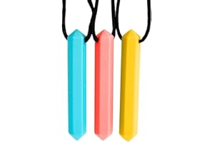 Tilcare Chew Chew Collier à Macher - Meilleurs collier à macher pour les enfants autistes – colliers à mâcher en silicone durables et solides - Pendentif à mâcher pour garçons et filles