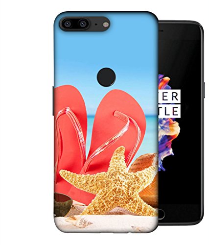 Printfidaa Oneplus 5T Covers and Cases Premium Printed Back Cover Red Slippers with Starfish Multi Color Printed Back Case