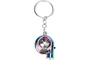 DIYARTS Auto Metall Schlüsselanhänger Turbo Keychain Sound Turbo Key Hülsenlager Spinning Modell Turbine Turbolader Ring Key Turbo Shaped Anhänger Schlüssel Schlüsselanhänger Turbolader mit Sound