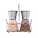 Produktbild Salz-und Pfeffermühlen Set , aus gebürstetem Edelstahl und Glas, mit Deckel und passendem Ständer - 2 im Set - Salt and Pepper Grinder Set - Culina Tools