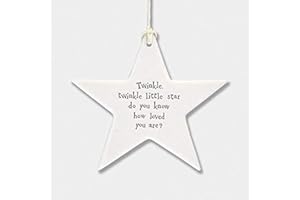 East of India Porcelain Hanging Star Home Wall Decor Twinkle Twinkle Little Star, Do You Know How Loved You Are?