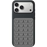 Coverzone Dikd&ouml;rtgen Vantuzlu Yapışkan Telefon Tutucu Taşınabilir Silikon Yumuşak Telefon Standı Geniş Kullanım Alanı Gri