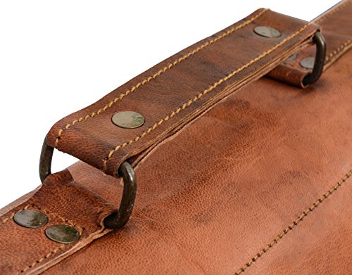 Gusti Leder nature „Finlay 15″ Umhängetasche Laptoptasche 15,6“ Ledertasche Vintage Umhängetasche Ledertasche Unitasche Aktentasche Arbeitstasche Collegetasche Messengerbag Ordner Braun U18 - 9