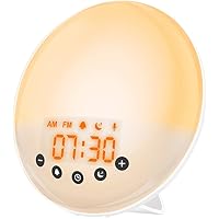 SMITHROAD Wake Up Licht Lichtwecker - Sonnenaufgang Sonnenuntergang Simulation FM Radio Wecker, 30 Helligkeit, 8…