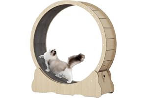 YILWNNCSE Ruota per Gatti,Ruota per Gatti in Legno Massello Naturale,Tapis Roulant per Gatti con Serrature,Macchina per Camminare per Gatti Perfetta per la Perdita di Peso o il Gatto Energico (XL/110cm/43.3in)