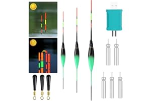 ZOYDP 3 Pièces Bouchon Lumineux Peche, 1.3g/1.8g/2.4g Flotteur Peche Lumineux, Intelligents Nuit Flotteurs de Pêche Lumineux LED Light, Bobbers, Truite Bouchon, pour La Rivière Létang