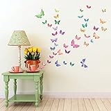 Decowall DW-1602 Aquarell Schmetterlinge Wandsticker Wandaufkleber Wandtattoo Kinderzimmer - 3