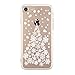 Produktbild für iPhone 7 iPhone 8 Clear Hülle, SevenPanda TPU Silikon Hülle für iPhone 7 Durchsichtig mit Christmas Weihnachten Schneeflocke Hirsch Muster Protective Cover - Weißer Weihnachtsbaum Schneeflocke