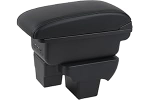 YJYWZH for VW Polo 2019-2023 Armrest Centre Armrest with Large Storage Compartment and USB Port Car Accessories Console Armrest Black