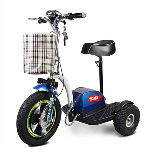 DLY Anziani Disabili Triciclo Elettrico per Sedie a Rotelle Anziani Adulti All'Aperto Comodo Scooter da Viaggio Telecomando Intelligente Sicuro e Confortevole 48V12A