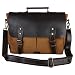 Produktbild Rustikal Town Leder Canvas Messenger Bag Laptop Tasche braun dunkelbraun Medium