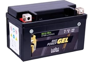 intAct - BATTERIE MOTOCYCLE GEL | Batterie offrant +30% de puissance de démarrage Pour moto, quad, etc. | GEL12-10B-4, YT10B-4, YTZ10-S, batterie 12V, 8,5 AH (c20), 200 A (EN) | Dim : 150x87x94mm