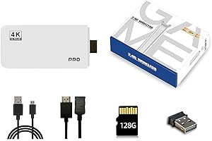 HFSAZJ Wireless Retro Games Console, Wireless Retro Game Console, Gaming Stick 4k HDMI Output Built-in 40,000 Games 23 Emulators, 2.4GHz Wireless Controllers for Family Fun & Nostalgic Gaming (White 128G)