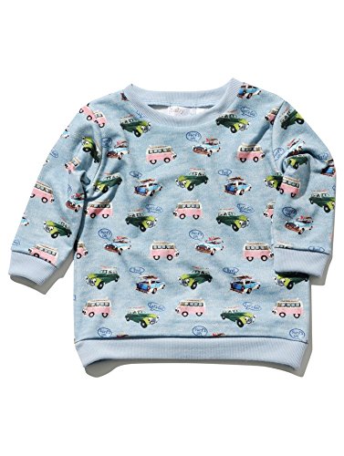 M&Co Baby Boys Long Sleeve Colourful Transport Car Van Print Casual Sweat Top Blue 12/18 Mnth