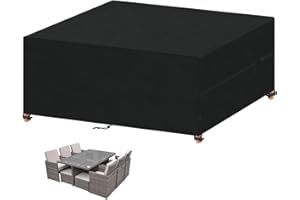 VANSHEIM Pokrowce na meble ogrodowe wodoodporne pokrowce na meble ogrodowe na zewnątrz pokrowiec na meble ogrodowe pokrowiec na meble ogrodowe zestaw pokrowców anty-UV 420D tkanina Oxford 280 x 210 x