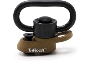 Trirock 1.25 inch Swivel Loop Push Button QD Combo TAN/FDE Sling Mount Base fits Keymod Rail with clever Hole for Snap Clip Hook Spring
