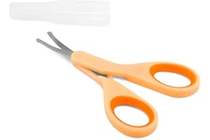 Chicco Forbicine Unghie per Neonati e Bambini, Forbicine in Acciaio Inox con Lame Ricurve e Punte Arrotondate, Cappuccio Protettivo, Impugnatura in Gomma Antiscivolo, Accessori Neonato 0+ M, Arancione