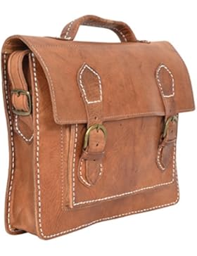 Umhängetasche Gusti Leder nature Laptoptasche Ledertasche Tragegriff Rindsledertasche Netbook Tasche Aktentasche...