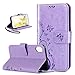 Produktbild iPhone Xs Max Hülle,iPhone XS Max Handyhülle,Roreikes Premium PU Lederhülle Schutzhülle Ultradünn Weiche Silikon Innere Etui Tasche Wallet Flip Case Bumper Handytasche Ledercase Schmetterlings Blumen Muster Cover mit Kartenfach Standfunktion Klappbar Magnetisch Silikon Backcover für iPhone XS Plus iPhone Xs Max 6.5 Zoll-Hellviolett