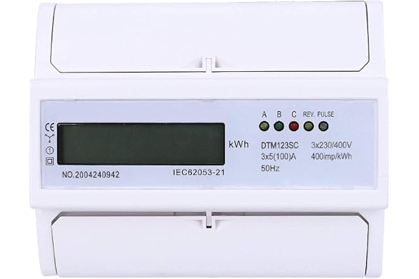 Compteur électrique triphasé numérique Compteur KWh 230 / 400V 5-100A Consommation d'énergie avec écran LCD