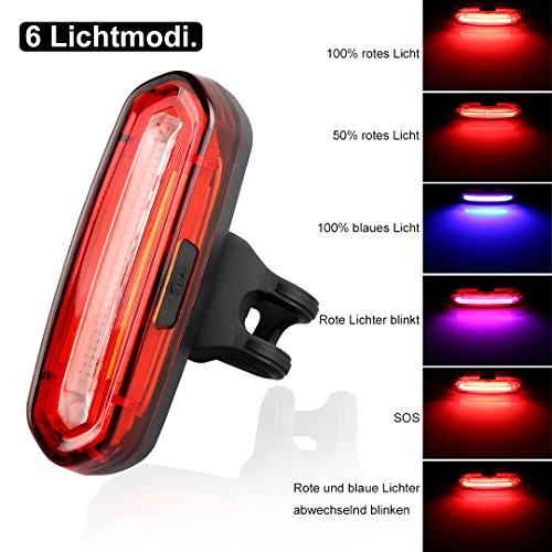 GreenClick LED Lampen Fahrrad Frontlicht StVZO Rücklicht Fahrradbeleuchtung, 2*0.5w ultralhell rot LEDs,fahrradlampe Batteriebetrieb mit 2 AAA Batterien,PX4 wasserdicht LED Rückleuchten tragbar LED Fahrradlampe für sicher Fahrradfaren in der Nacht - 6